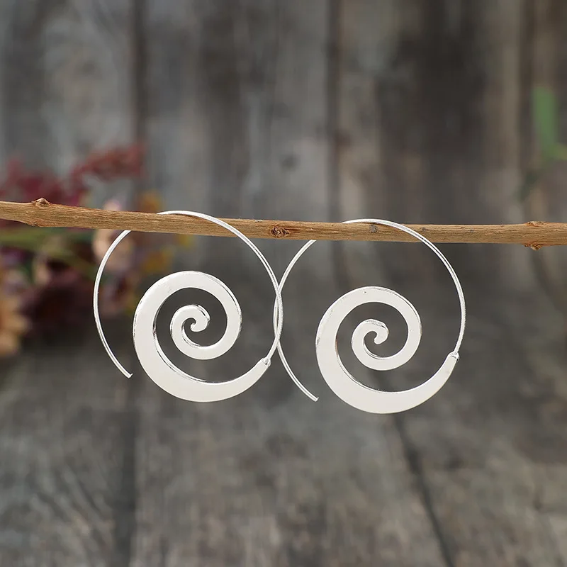 Vintage Silver Spiral Dangle Earrings 3 Vintage Silver Spiral Dangle Earrings - Image 3