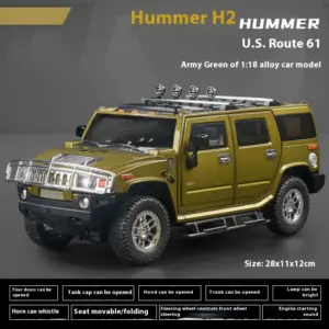 Yellow Hummer H2 Diecast Model 1:18 Scale 16 S8f026cc4206641d1822479b34e20f149a