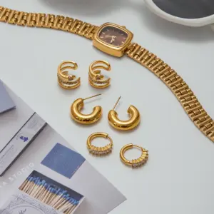 Waterproof Gold Steel Earrings for Sensitive Skin 14 S8f0644e16f474144ba7e96a007a57b7aY