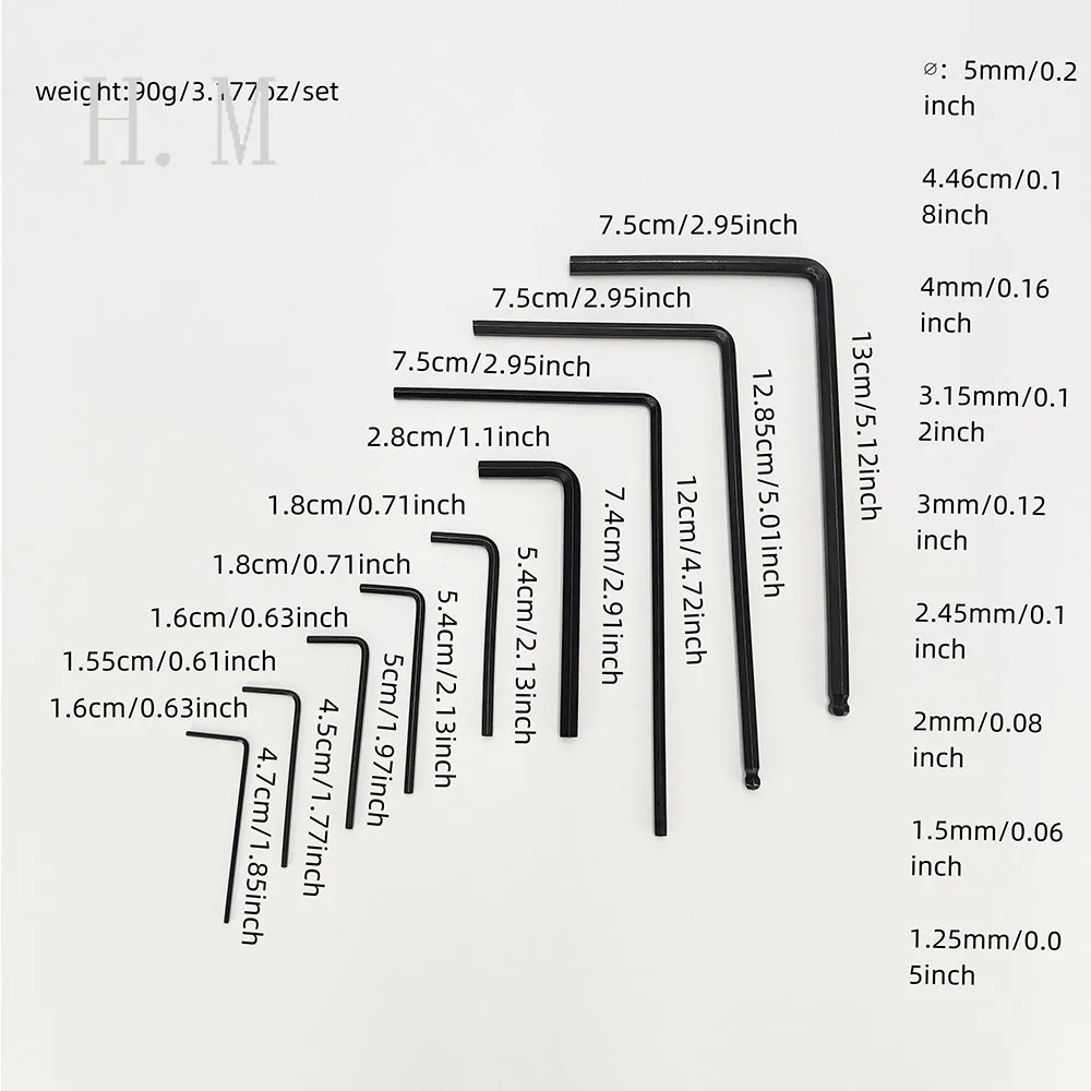 9-Piece High-Carbon Steel Guitar Allen Wrench Set 7 9-Piece High-Carbon Steel Guitar Allen Wrench Set - Image 7
