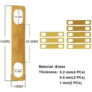 Brass Guitar Neck Shim Set with Three Thicknesses 8 S8f63a5aded734c71bf635105ec0afa9cp