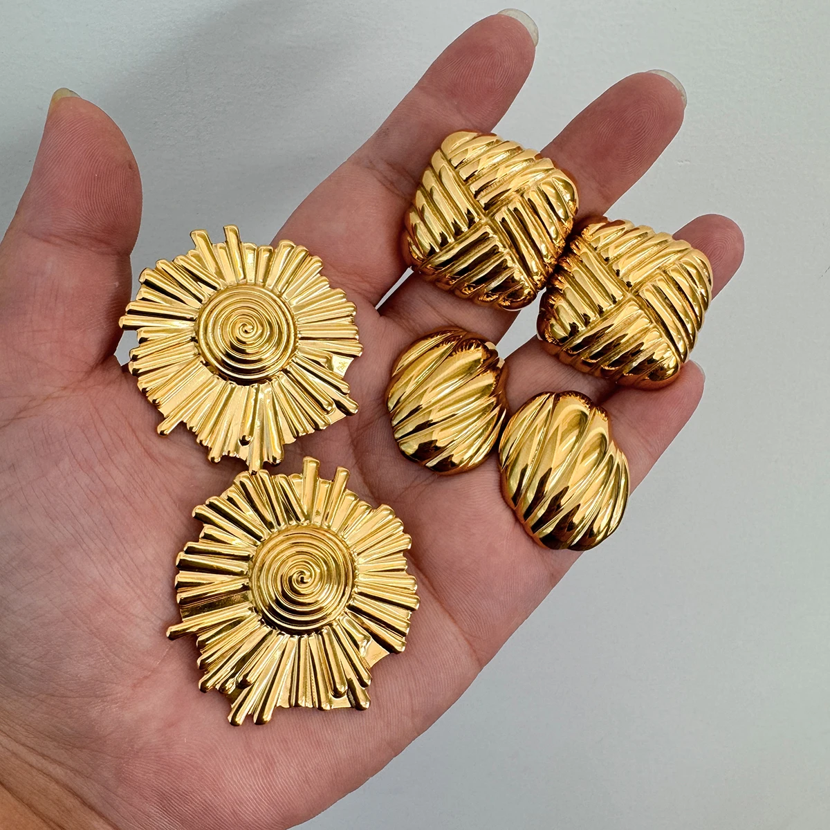 Stainless Steel Geometric Stud Earrings for Women 5 Stainless Steel Geometric Stud Earrings for Women - Image 5