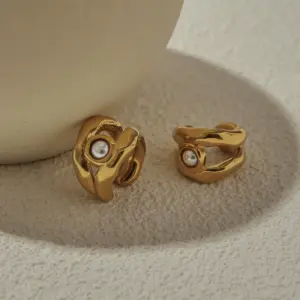 Elegant Gold Pearl Stainless Steel Earrings 11 S8f717154cef24eab90b19c3c8939c1f3A