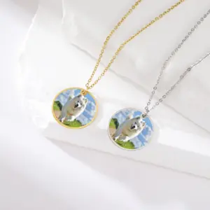 Personalized Stainless Steel Photo Pendant Necklace 12 S8f87c382368540ddae35b3dc6cb7fd32I