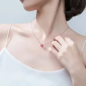 Vibrant Pink Heart Pendant Necklace for Women 10 S8fae3d7cfc654b8391fbefda3b684f1ew