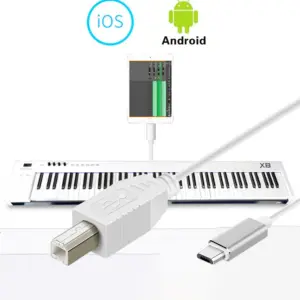 White USB C to USB B MIDI Cable for Instruments 12 S8fdbb8f6129541b79bf26195e94e03d62