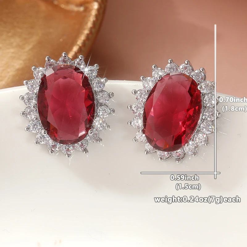 Red and White Cubic Zirconia Earrings 6 Red and White Cubic Zirconia Earrings - Image 6