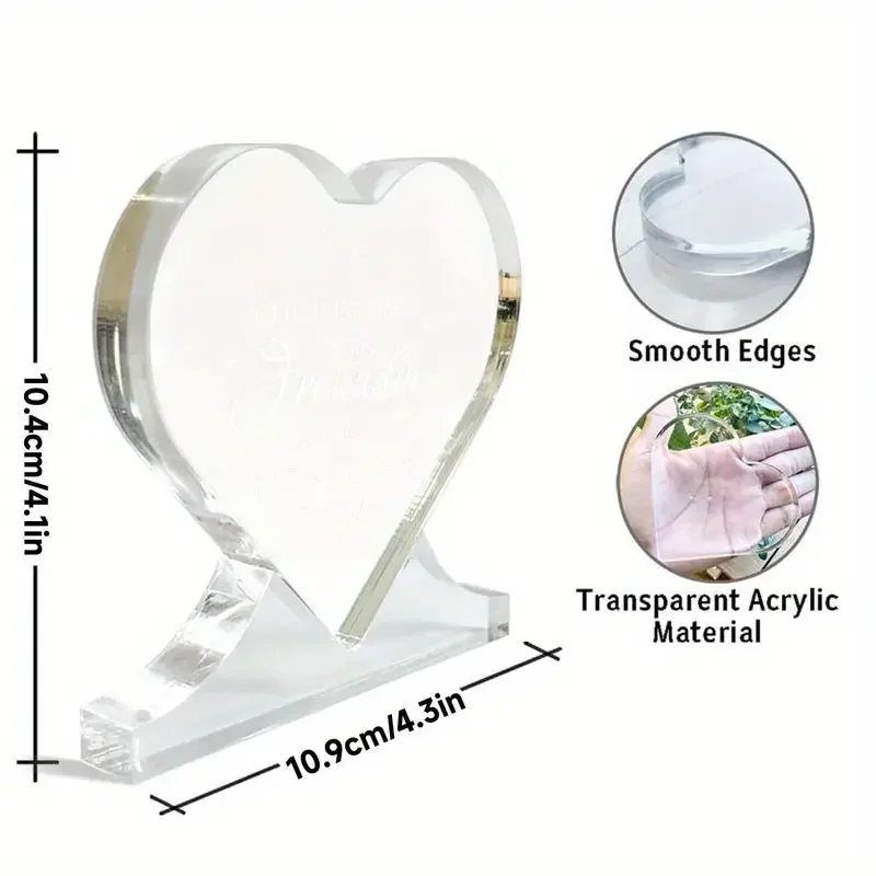 Heart-Shaped Acrylic Decor with German Quote 2 Heart-Shaped Acrylic Decor with German Quote - Image 2