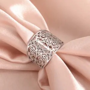 Vintage Stainless Steel Filigree Wide Ring 9 S9042510ae18c4a389c1d823fb67b78d82