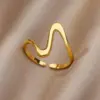 Gold Wave Ring for Women