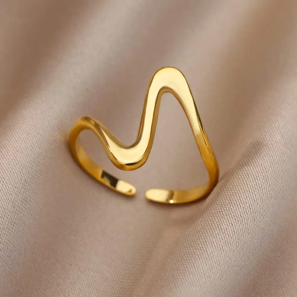 Gold Wave Ring for Women 1 Gold Wave Ring for Women