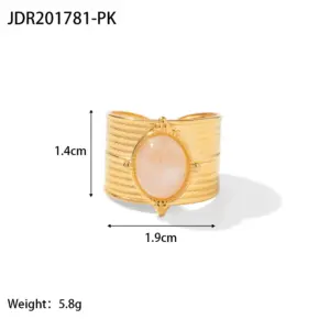 Elegant Stainless Steel Gold-Finish Fashion Ring Collection 18 S9073949f96d6469792655f6616b872dav