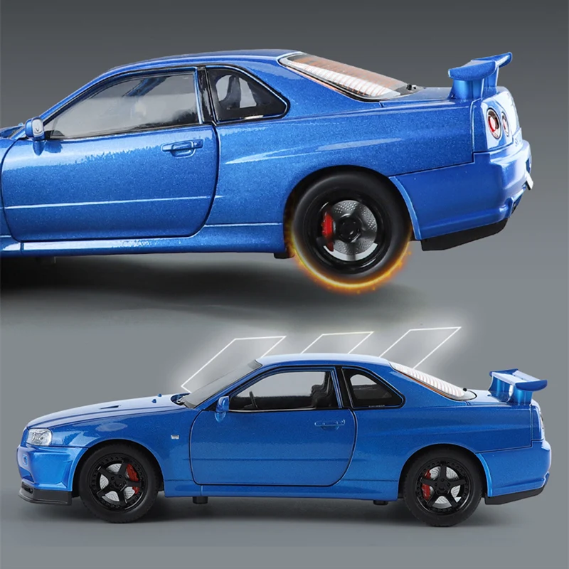 Nissan Skyline GT-R R34 1:24 Diecast Model 6 Nissan Skyline GT-R R34 1:24 Diecast Model - Image 6