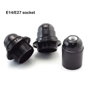 Black E27/E14 Lamp Holder for DIY Lighting
