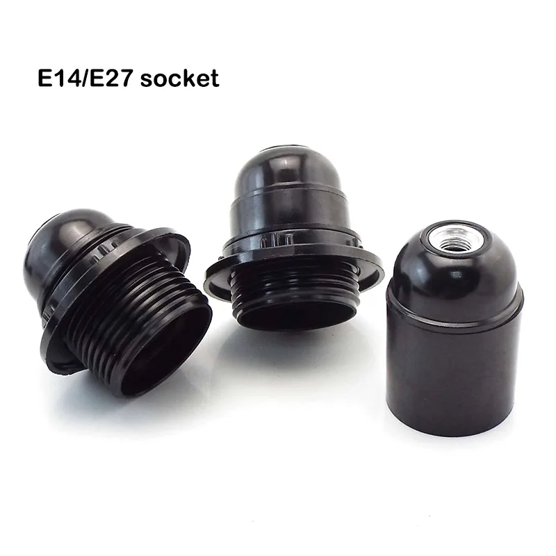 Black E27/E14 Lamp Holder for DIY Lighting 1 Black E27/E14 Lamp Holder for DIY Lighting