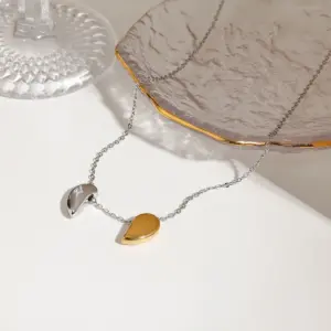 Two-tone Stainless Steel Heart Necklace JDN0211001 12 S90e6642a870241a0bf7da9b7bb87c3fbE