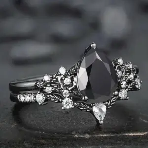 Elegant Black Floral Women's Ring Set 9 S9127187b9dde4ac4b43fdf7a92dd64f9i