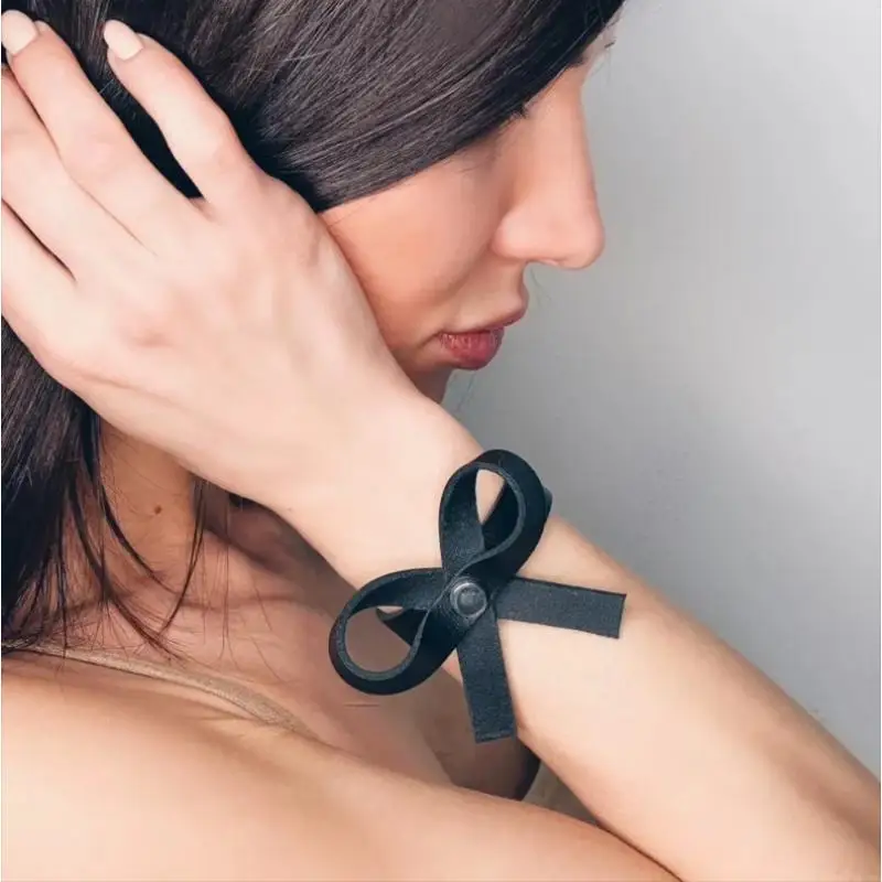 Black Leather Anklet & Bracelet Set 7 Black Leather Anklet & Bracelet Set - Image 7