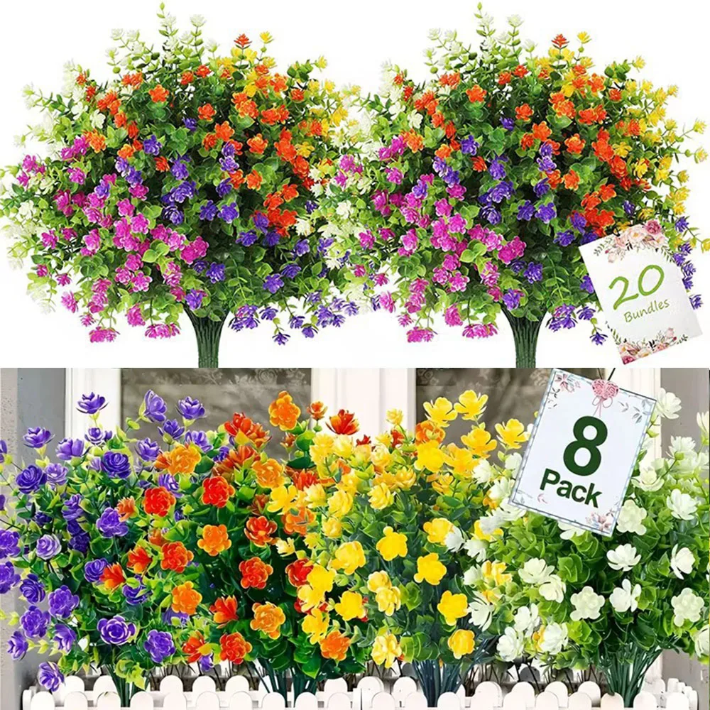 Vibrant Outdoor Artificial Flower Bundle 35cm 2 Vibrant Outdoor Artificial Flower Bundle 35cm - Image 2