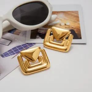 Stainless Steel Triangular Earrings for Women 11 S916a1d18b12740028511b05744e28c68X