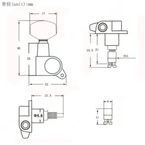 Electric Guitar Tuning Knob Set, Locking, Silver 11 S91701132c2064bdd8e3abc17cffd9efaA