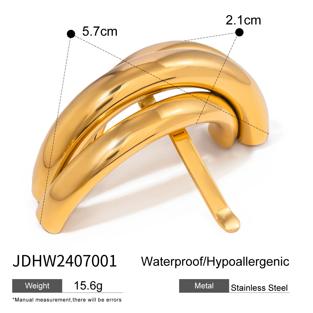 Gold Stainless Steel U-Shaped Hairpin Model JDHW2407001 6 Gold Stainless Steel U-Shaped Hairpin Model JDHW2407001 - Image 6
