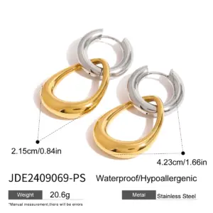 Double Hoop Stainless Steel Earrings Caitlyn 18 S91ab16e3692d492fb7123cc708f806cfC