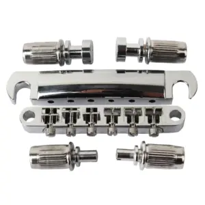 LP Guitar Tune-O-matic Bridge Set in Chrome, Gold, Black 13 S91e671cb2e934deb8a9165d18ee7cf10I