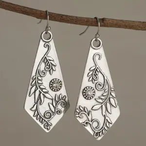 Vintage Irregular Polygon Earrings with Botanical Engraving 3 S920398ccc4ea4c05ad3df6c73d23fe98U