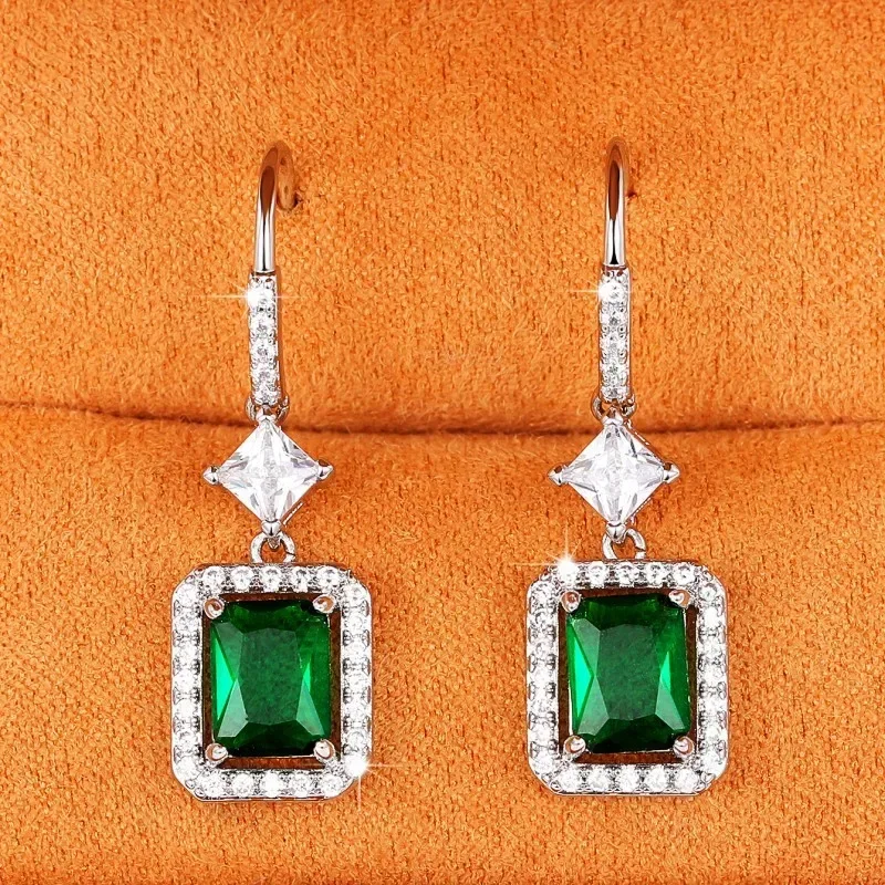 Vintage Green Zircon Earrings for Women 4 Vintage Green Zircon Earrings for Women - Image 4