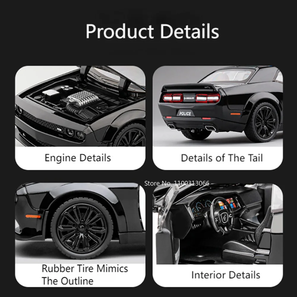 1/22 Challenger SRT Hellcat Police Car Model 3 1/22 Challenger SRT Hellcat Police Car Model - Image 3