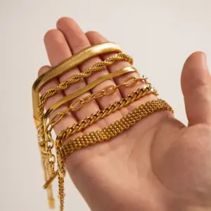 Gold Stainless Steel Snake Chain Bracelet 13 S92e623a3482b4e93ba430710aa505ff9s