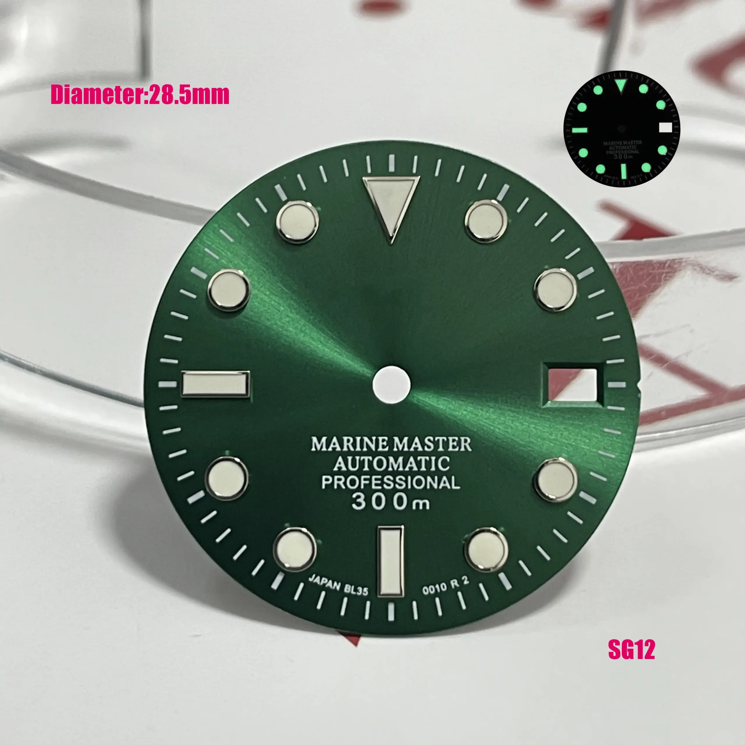28.5mm Vibrant Green Dial for Diver Watches 8 28.5mm Vibrant Green Dial for Diver Watches - Image 8