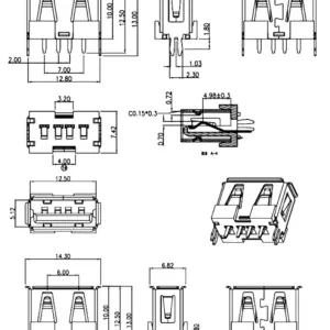 USB 2.0 Type A Female Jack Connectors Set 15 S933a093a004a454991c1af0ce2cb5bcdL