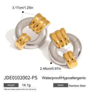 Minimalist Gold Stainless Steel Circular Earrings 15 S936a25bf56c74d47aa5382c1d35f114cA