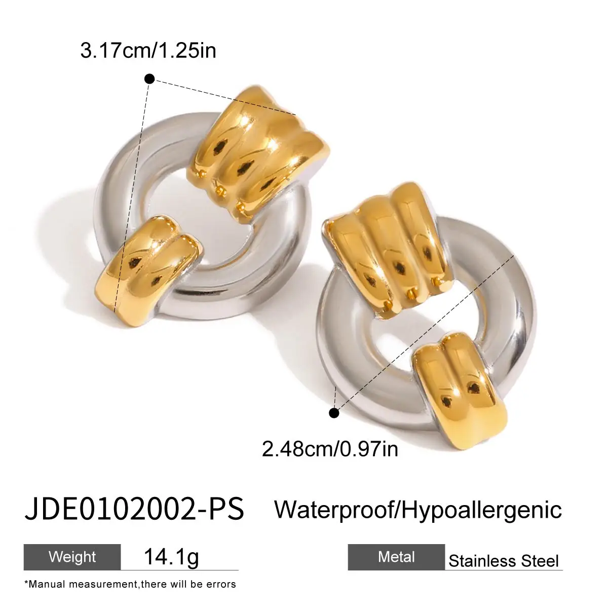 Minimalist Gold Stainless Steel Circular Earrings 8 Minimalist Gold Stainless Steel Circular Earrings - Image 8