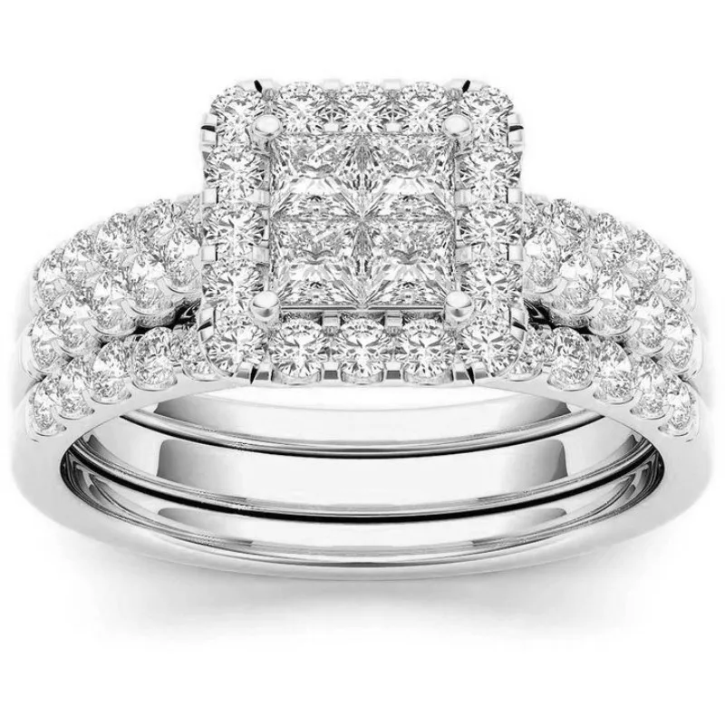 Elegant Gold and Silver Women's Ring Set 2 Elegant Gold and Silver Women's Ring Set - Image 2