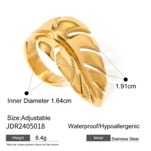 Elegant Gold Stainless Steel Leaf Ring 15 S937f088bc4334942b8fe6c7734211401o 3
