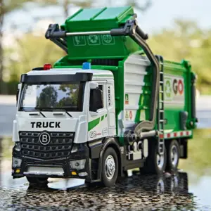1:18 Scale Model Garbage Truck with Lights 15 S939d7e7e3c4244ecb92233c3a6502d5dq