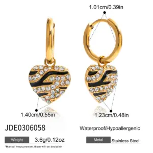 Heart-Shaped Stainless Steel Earrings with Rhinestones 13 S93ce65b524c94fccb222285e8d54f3b0a