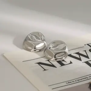 Stainless Steel Irregular Oval Earrings for Women 12 S93d6c5f07559405197f11cfd87988eddd