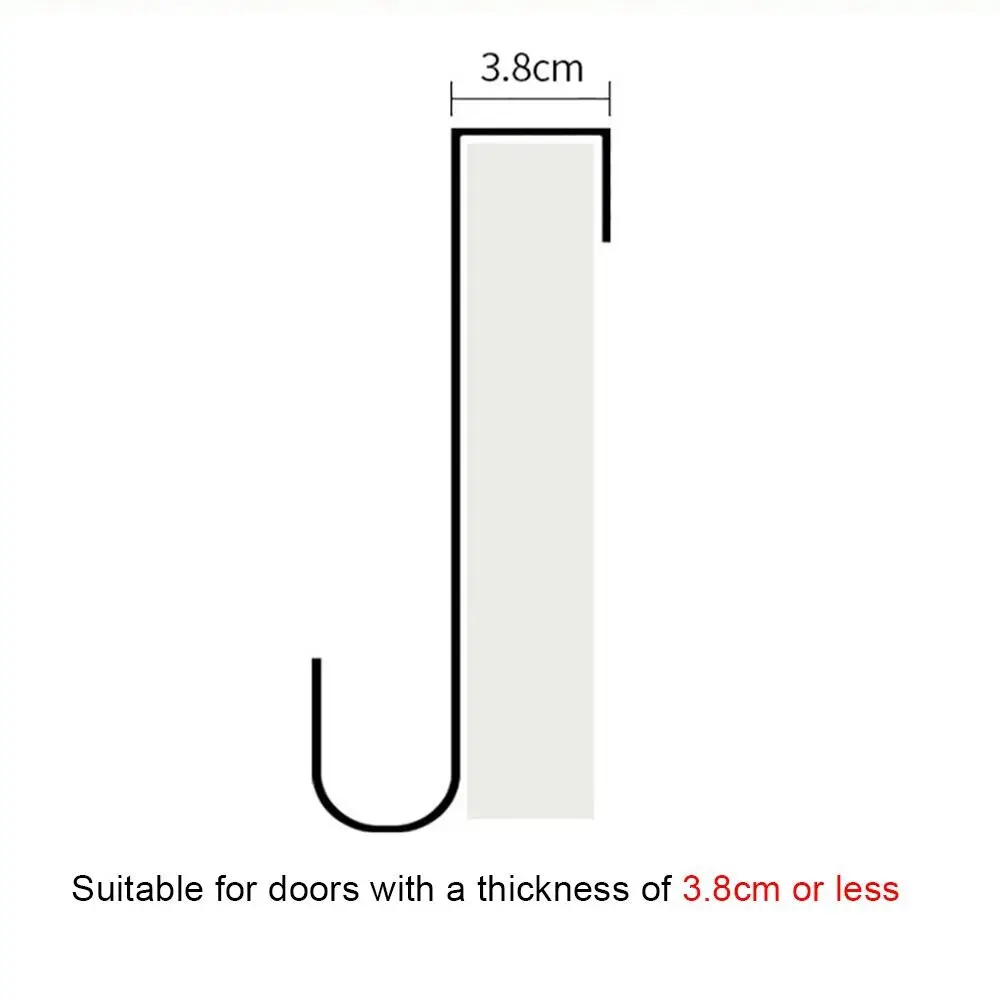 Stainless Steel Over-the-Door Hook in Black/White 3 Stainless Steel Over-the-Door Hook in Black/White - Image 3