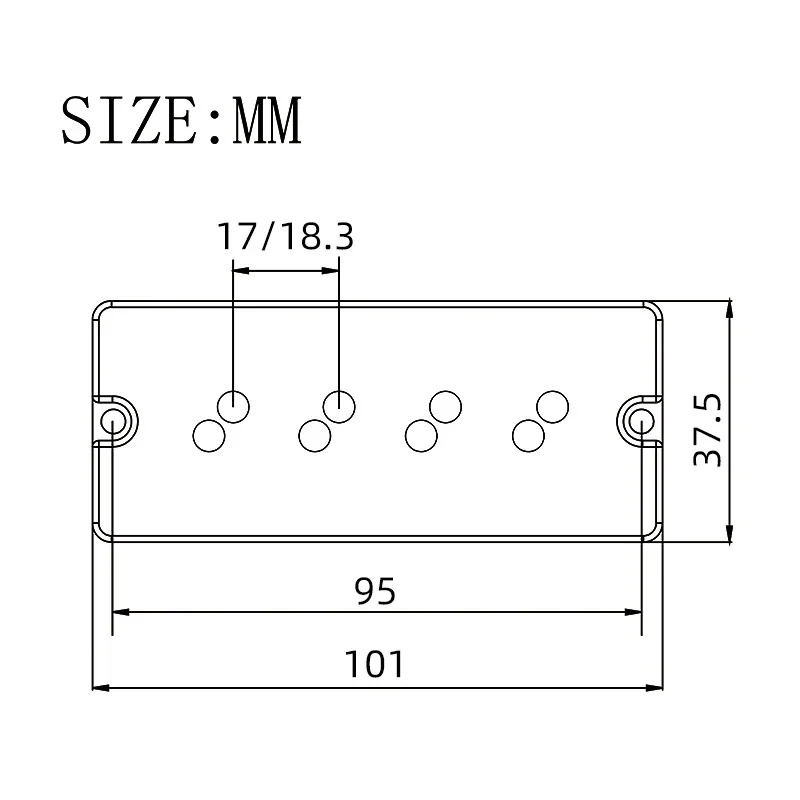 Alnico 5 Stacked Humbucker for 4-String Bass 2 Alnico 5 Stacked Humbucker for 4-String Bass - Image 2