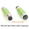 Neon Green M12 Ethernet Connector IP67