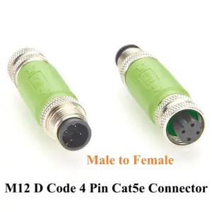 Neon Green M12 Ethernet Connector IP67