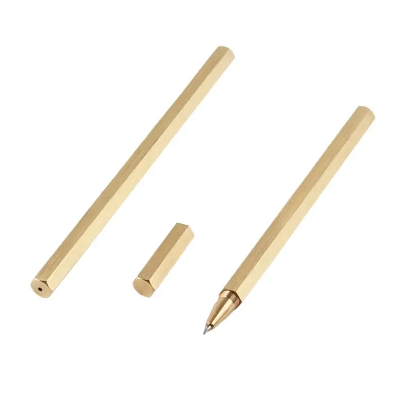 Hexagon Brass Ballpoint Pen with 0.5mm Tip 3 Hexagon Brass Ballpoint Pen with 0.5mm Tip - Image 3
