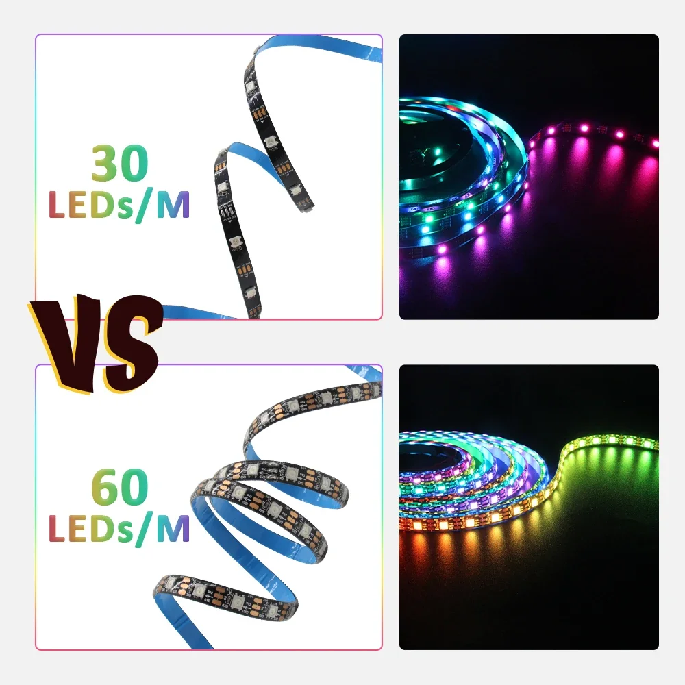 5M WS2812B RGB LED Strip Lights 30/60 LEDs 3 5M WS2812B RGB LED Strip Lights 30/60 LEDs - Image 3