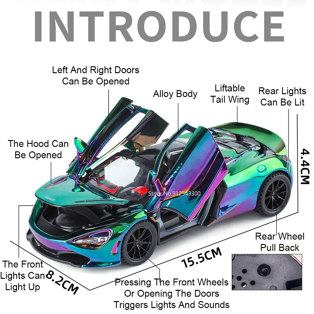 Iridescent McLaren 720S Diecast Model 3 Iridescent McLaren 720S Diecast Model - Image 3