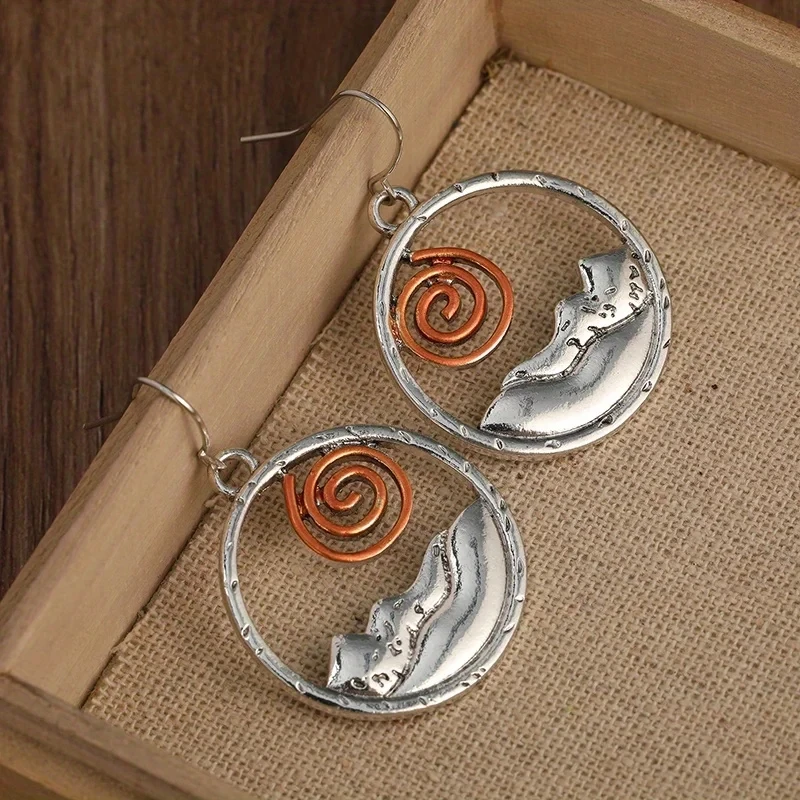 Geometric Silver-Accent Drop Earrings in Blue and Green 3 Geometric Silver-Accent Drop Earrings in Blue and Green - Image 3