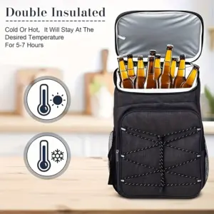 Black Insulated Lunch Bag with Compartments 12 S9507a1d517454276856e922f54c2f41aq